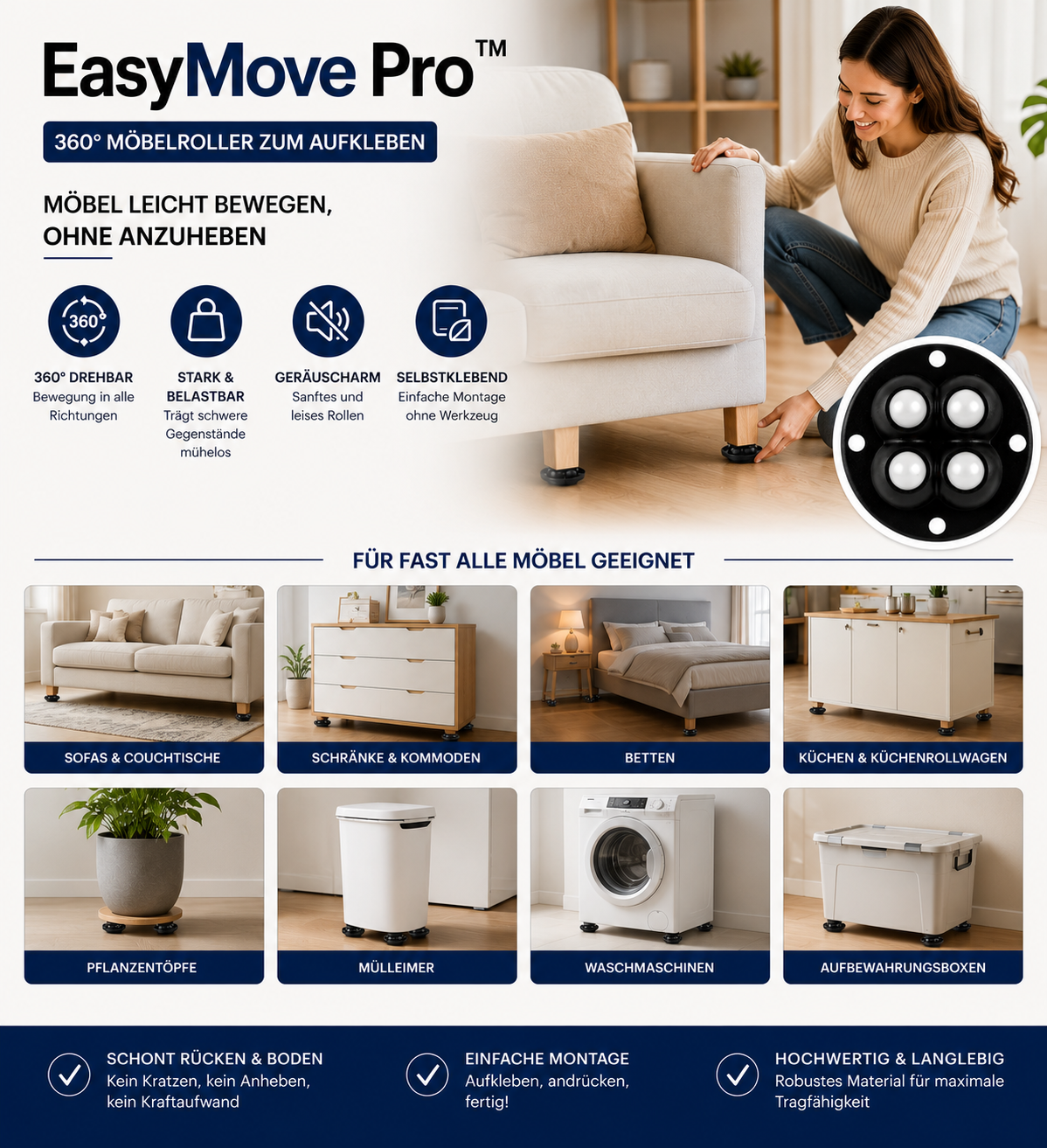 EasyMove Pro™ - "schwere Möbel mühelos bewegen"