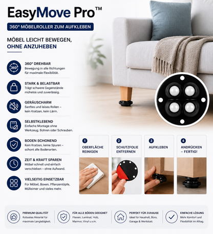 EasyMove Pro™ - "schwere Möbel mühelos bewegen"